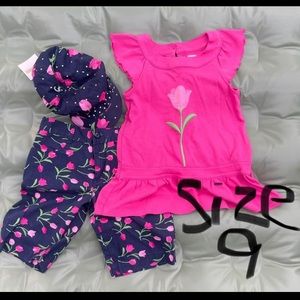 Gymboree 3pc. Set...top, Shorts, and hat.